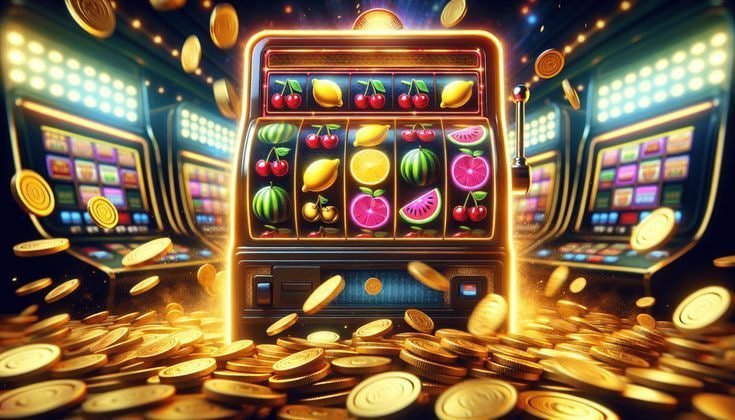 Tampilan grid permainan Bonanza Gold dengan simbol emas dan fitur tumble